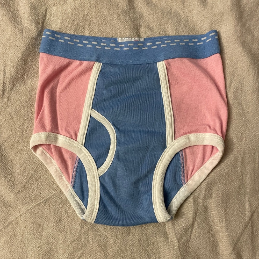 Vintage Tiger Briefs Boys 10-12 Pink Blue Colorblock Cotton Blend Underwear NEW